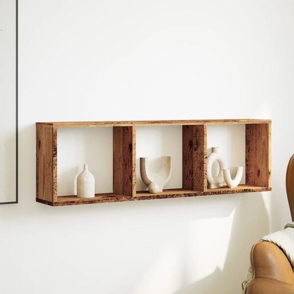 vidaXL Wandschrank 100x16x30 cm Altholz-Optik Holzwerkstoff