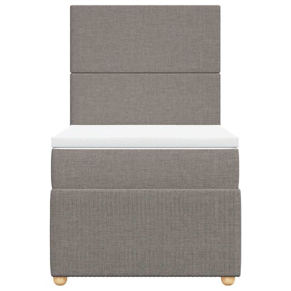 vidaXL Boxspringbett mit Matratze Taupe 100x200 cm Stoff