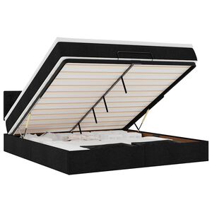 vidaXL Ottoman-Bett mit Matratze Schwarz 180x200 cm Stoff
