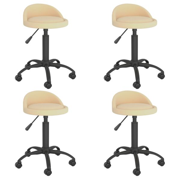 vidaXL Esszimmerst&uuml;hle 4 Stk. Drehbar Creme Samt