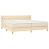 vidaXL Boxspringbett mit Matratze Creme 200x200 cm Stoff
