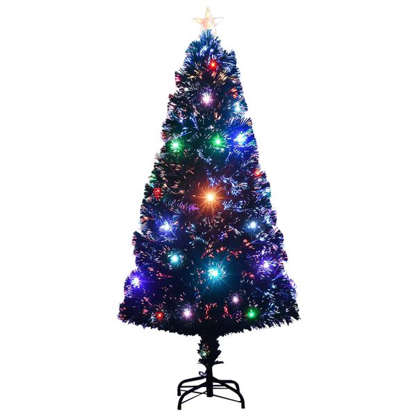 vidaXL Vorbeleuchteter Weihnachtsbaum mit St&auml;nder und LED 120 cm Glasfaser