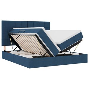 vidaXL Aufbewahrungsbett mit Kopfteil Blau 180 x 200 cm Stoff