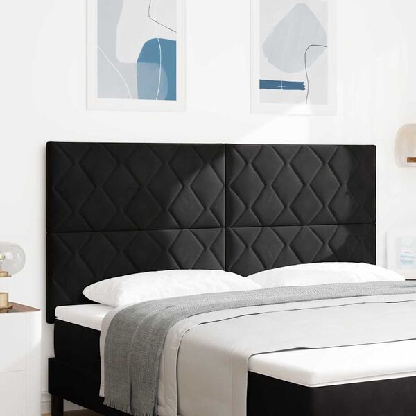 vidaXL LED Kopfteil Schwarz 180 cm Kunstleder