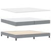 vidaXL Boxspringbett mit Matratze Hellgrau 200 x 200 cm Polyester