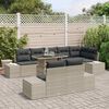 vidaXL Garten-Sofa-Set mit Speicher 9 pcs Hellgrau Poly Rattan