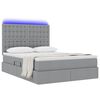 vidaXL Bett mit Stauraum und LED Hellgrau 140 x 190 cm Polyester