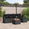 vidaXL Gartensofa-set mit Kissen 6 pcs Schwarz Poly Rattan