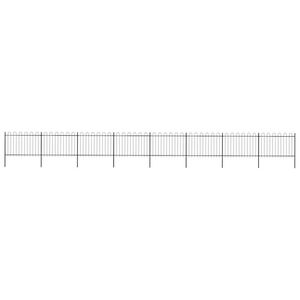 vidaXL Gartenzaun mit B&ouml;gen Stahl 1426 x 120 cm Schwarz