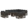vidaXL Gartensofa-set 13 stk. Grau Poly-Rattan
