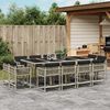 vidaXL 13-tlg. Garten-Essgruppe mit Kissen Hellgrau Poly Rattan