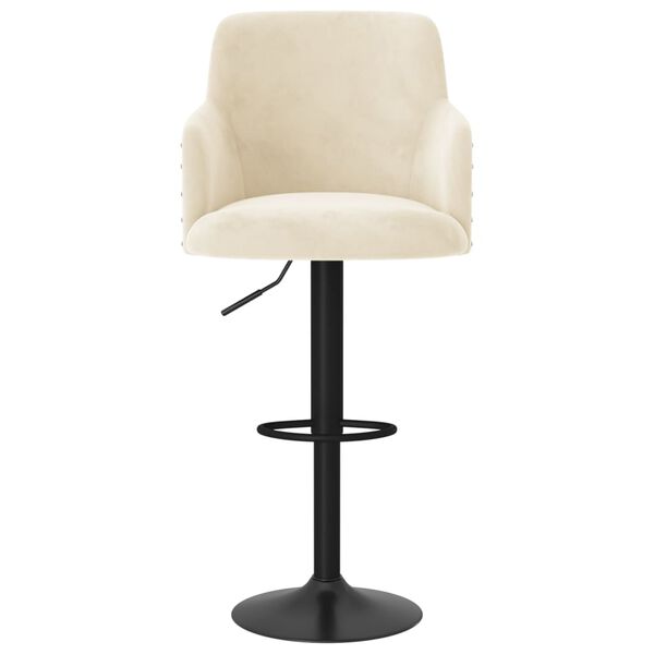 vidaXL Barhocker 2 Stk. Creme Samt