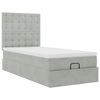 vidaXL Ottoman-Bett mit Matratzen & LEDs Hellgrau 80x200 cm Samt