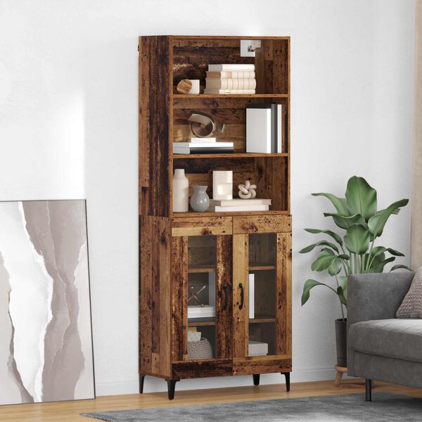 vidaXL Highboard Altholz 69,5 x 34 x 180 cm Holzwerkstoff