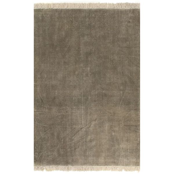 vidaXL Kelim-Teppich Baumwolle 120x180 cm Taupe