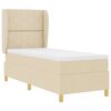 vidaXL Boxspringbett mit Matratze Dunkelgrau 90x190 cm Creme