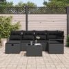 vidaXL Sofa Set mit Kissen mit Speicher Schwarz Poly-Rattan