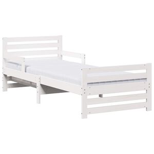 vidaXL Bettrahmen mit ausziehbarem Matratze Wei&szlig; 80 x 200 cm