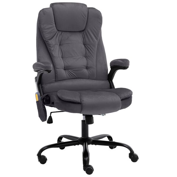 vidaXL Massage-B&uuml;rostuhl Dunkelgrau Samt