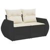 vidaXL Gartensofa-set mit Kissen 9 pcs Schwarz und Creme Poly-Rattan