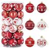 vidaXL Weihnachtskugelset 30 stk. Rot und Wei&szlig; &Oslash; 6 cm Kunststoff