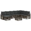 vidaXL Gartensofa-set 9 stk. Grau Poly-Rattan