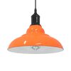 vidaXL Pendelleuchte Höhenverstellbar E27 Orange Glänzend Ø31cm Metall