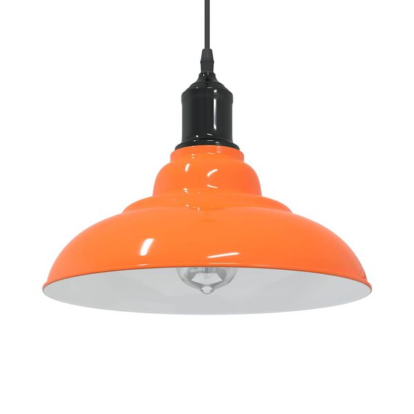 vidaXL Pendelleuchte Höhenverstellbar E27 Orange Glänzend Ø31cm Metall