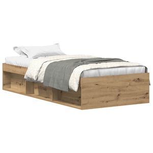 vidaXL Bettgestell ohne Matratze Artisan-Eiche 90x200cm Holzwerkstoff