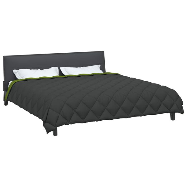 vidaXL Winterbettdecke Gr&uuml;n und Anthrazit 220 x 240 cm Mikrofaser