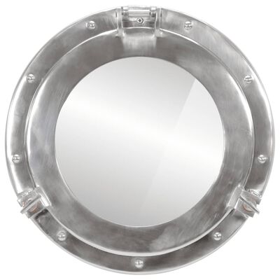 vidaXL Bullaugen-Spiegel Wandmontage Ø38 cm Aluminium und Glas