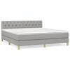 vidaXL Boxspringbett mit Matratze Hellgrau 160x200 cm Stoff