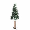vidaXL Schlanker Weihnachtsbaum mit 300 LEDs mit St&auml;nder Gr&uuml;n 210 cm