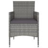 vidaXL 5-tlg. Garten-Essgruppe Poly Rattan und Hartglas Grau