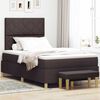 vidaXL Boxspringbett mit Matratze Dunkelbraun 120 x 200 cm Stoff