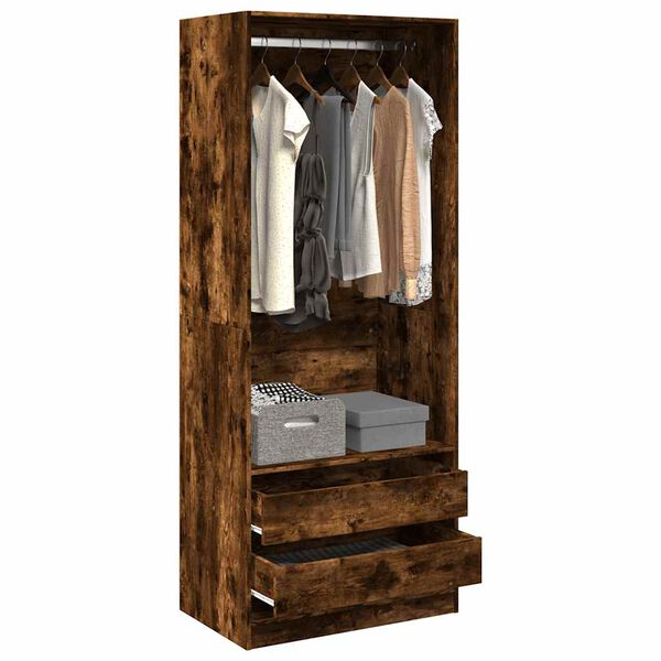 vidaXL Kleiderschrank R&auml;uchereiche 80x50x200 cm Holzwerkstoffs