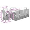 vidaXL 11-tlg. Garten-Essgruppe mit Kissen Grau Poly Rattan