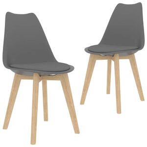 vidaXL Esszimmerst&uuml;hle 2 Stk. Grau Kunststoff