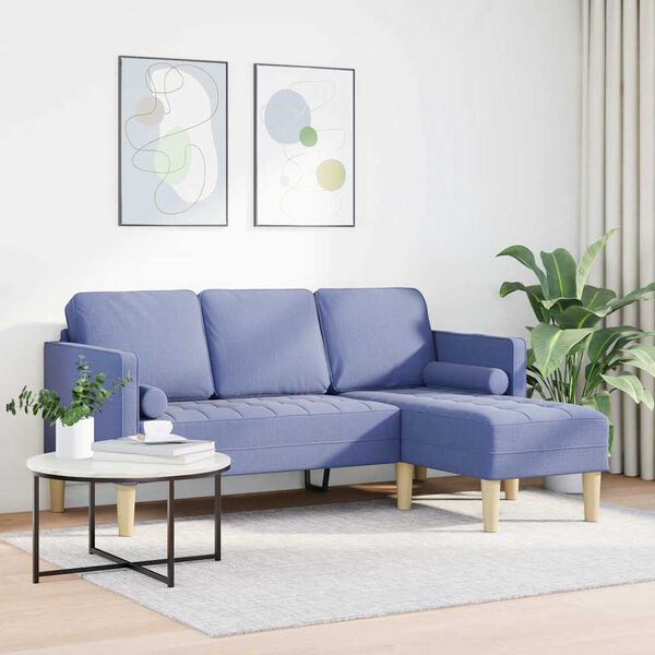 vidaXL Sofa Set mit Kissen Jeans blau Polyester