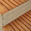 vidaXL Whirlpooltreppe Beige 50x50x50,5 cm Poly Rattan Akazie Massiv