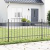 vidaXL Gartenzaun 8 pcs Grau 170 x 140 cm Pulverbeschichteter Stahl