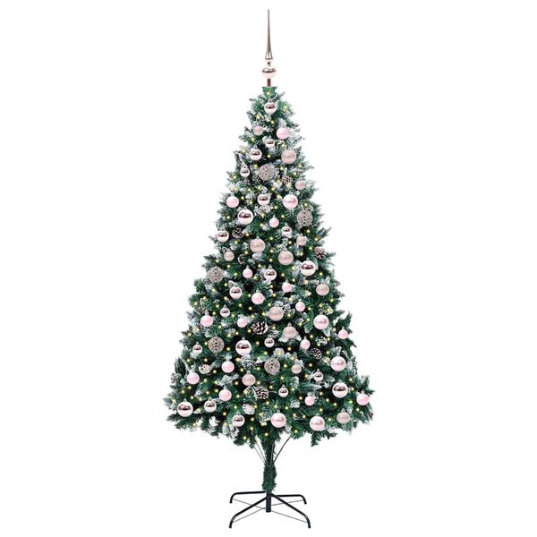 vidaXL K&uuml;nstlicher Weihnachtsbaum mit 300 LEDs mit St&auml;nder Gr&uuml;n 210 cm