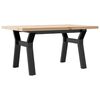 vidaXL Couchtisch Y-Gestell 80x50x40,5cm Massivholz Kiefer & Stahl