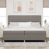 vidaXL Boxspringbett mit Matratze Taupe 200 x 200 cm Stoff