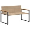 vidaXL Bank mit Kissen Beige und Cremewei&szlig; 115 x 65 x 72 cm Rattan