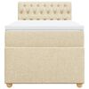 vidaXL Boxspringbett mit Matratze Creme 100x200 cm Stoff