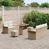 vidaXL Garten-Sofa-Set mit Kissen mit Speicher 8 pcs Beige und Creme