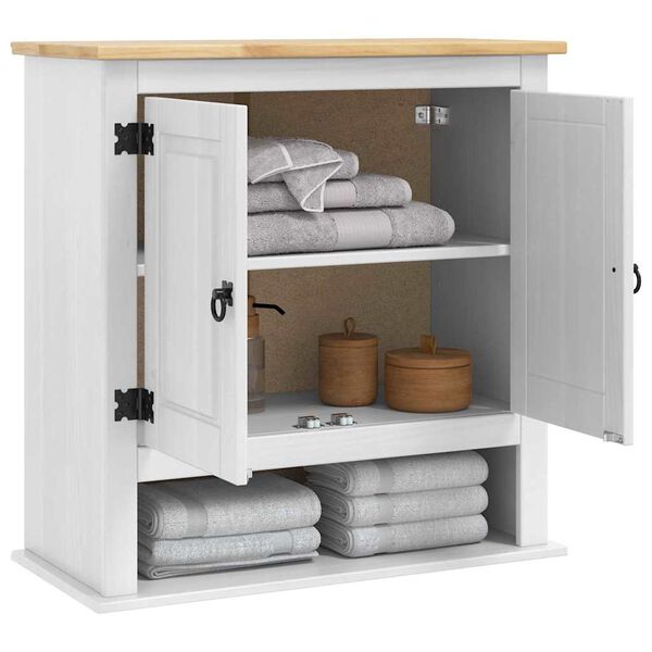 vidaXL H&auml;ngeschrank Corona Wei&szlig; 70 x 33 x 71,5 cm Massives Kiefernholz