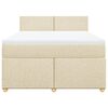 vidaXL Boxspringbett mit Matratze Creme 140x190 cm Stoff
