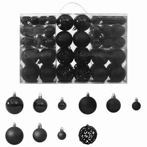 vidaXL 100-tlg. Weihnachtskugel-Set Schwarz
